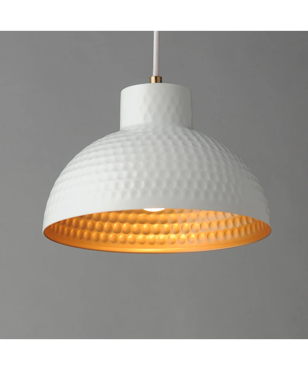 Rockport 10 inch 1-Light Pendant White/Natural Aged Brass - Image 4