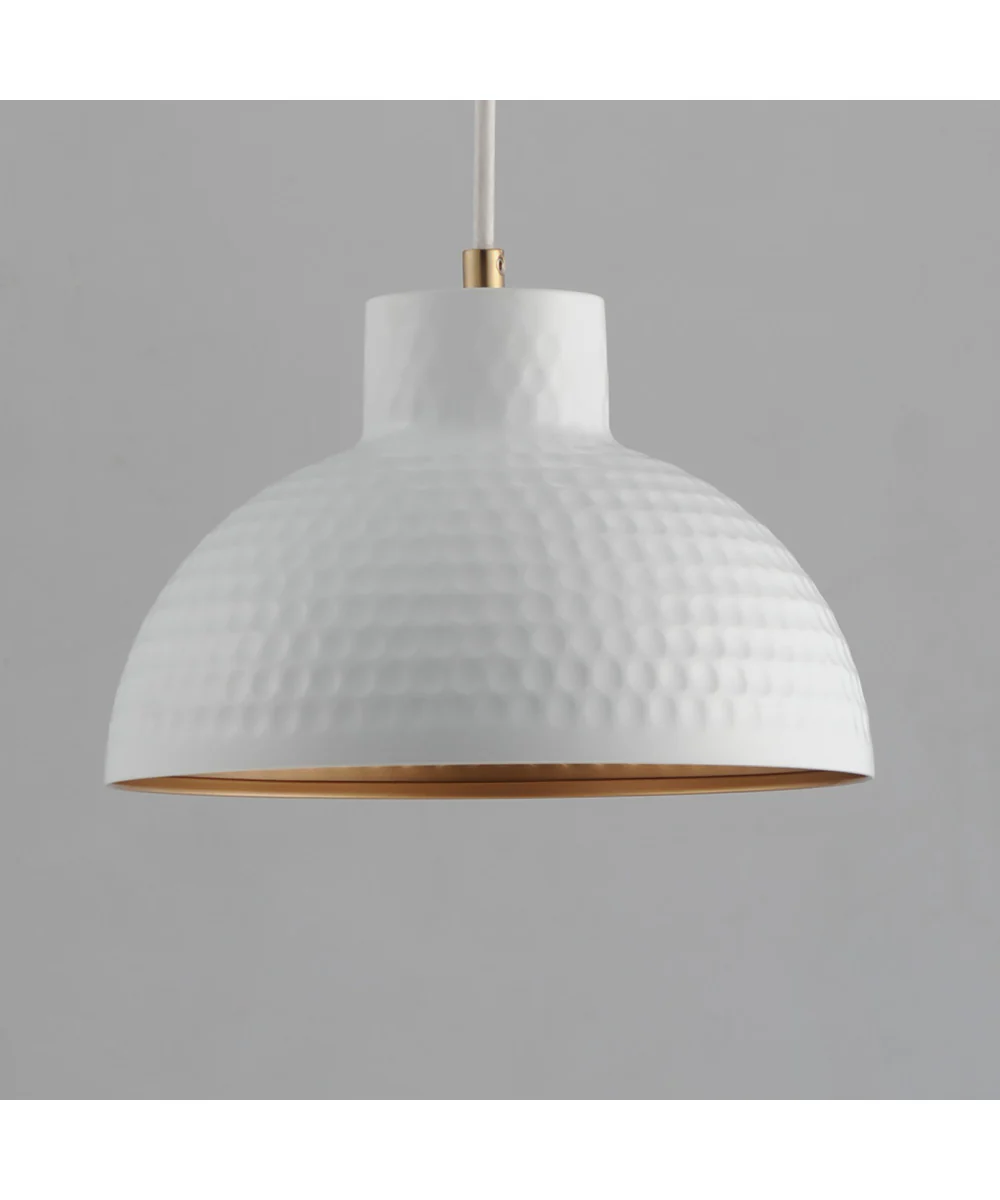 Rockport 10 inch 1-Light Pendant White/Natural Aged Brass - Image 5