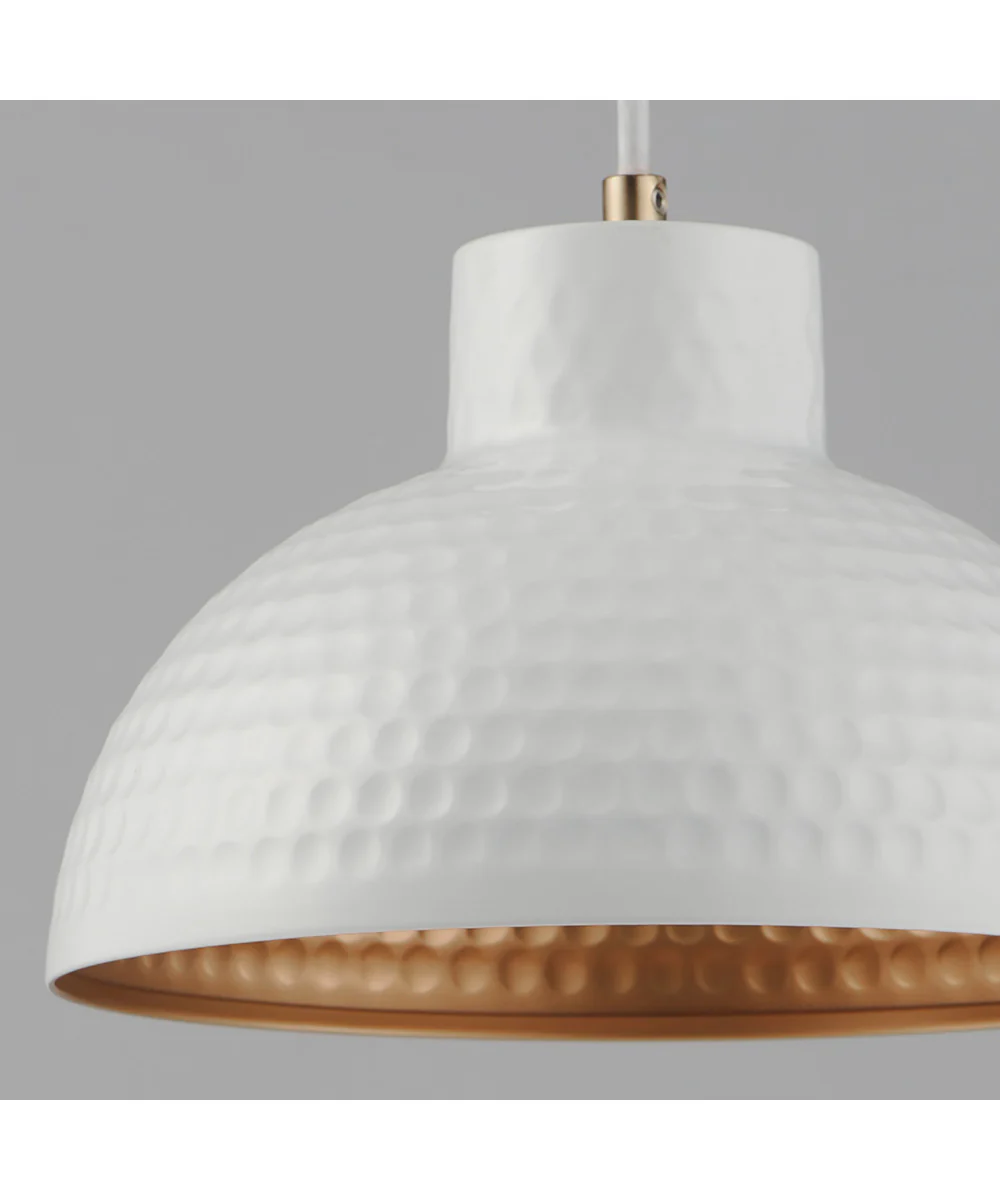 Rockport 10 inch 1-Light Pendant White/Natural Aged Brass - Image 6