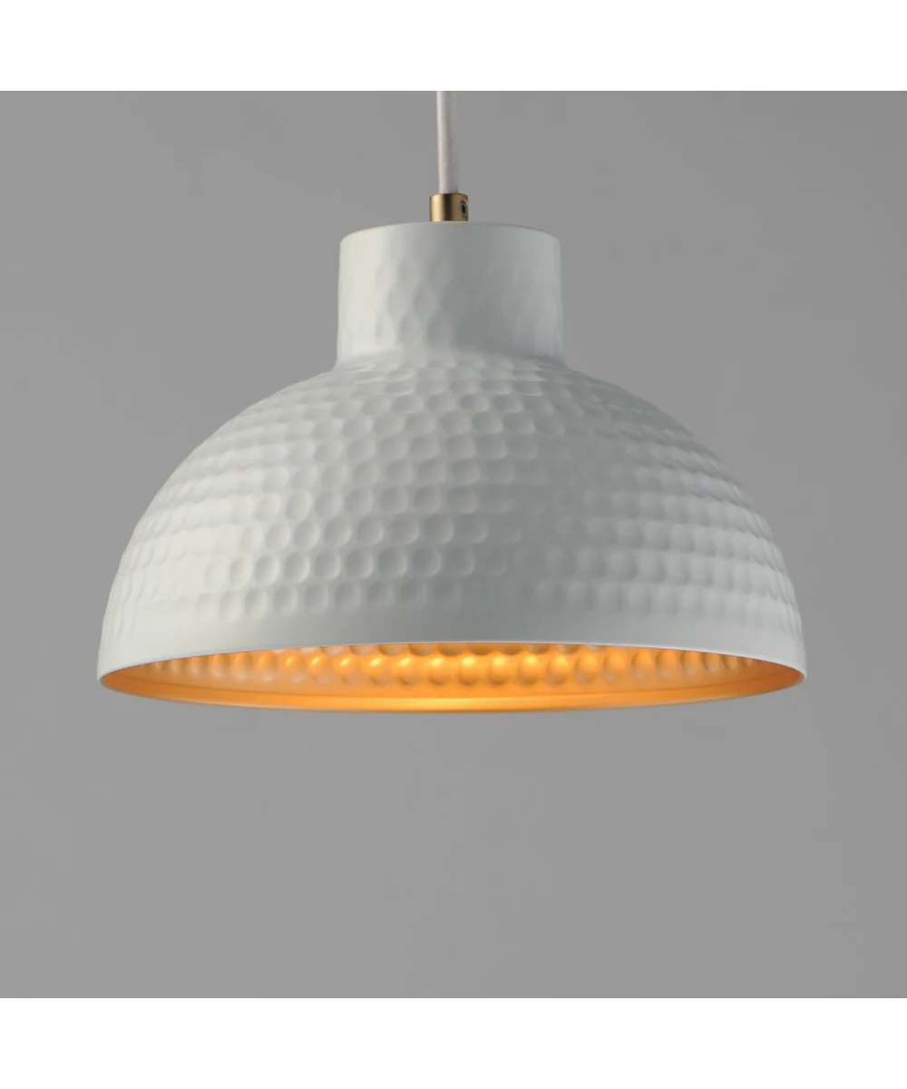 Rockport 10 inch 1-Light Pendant White/Natural Aged Brass - Image 7