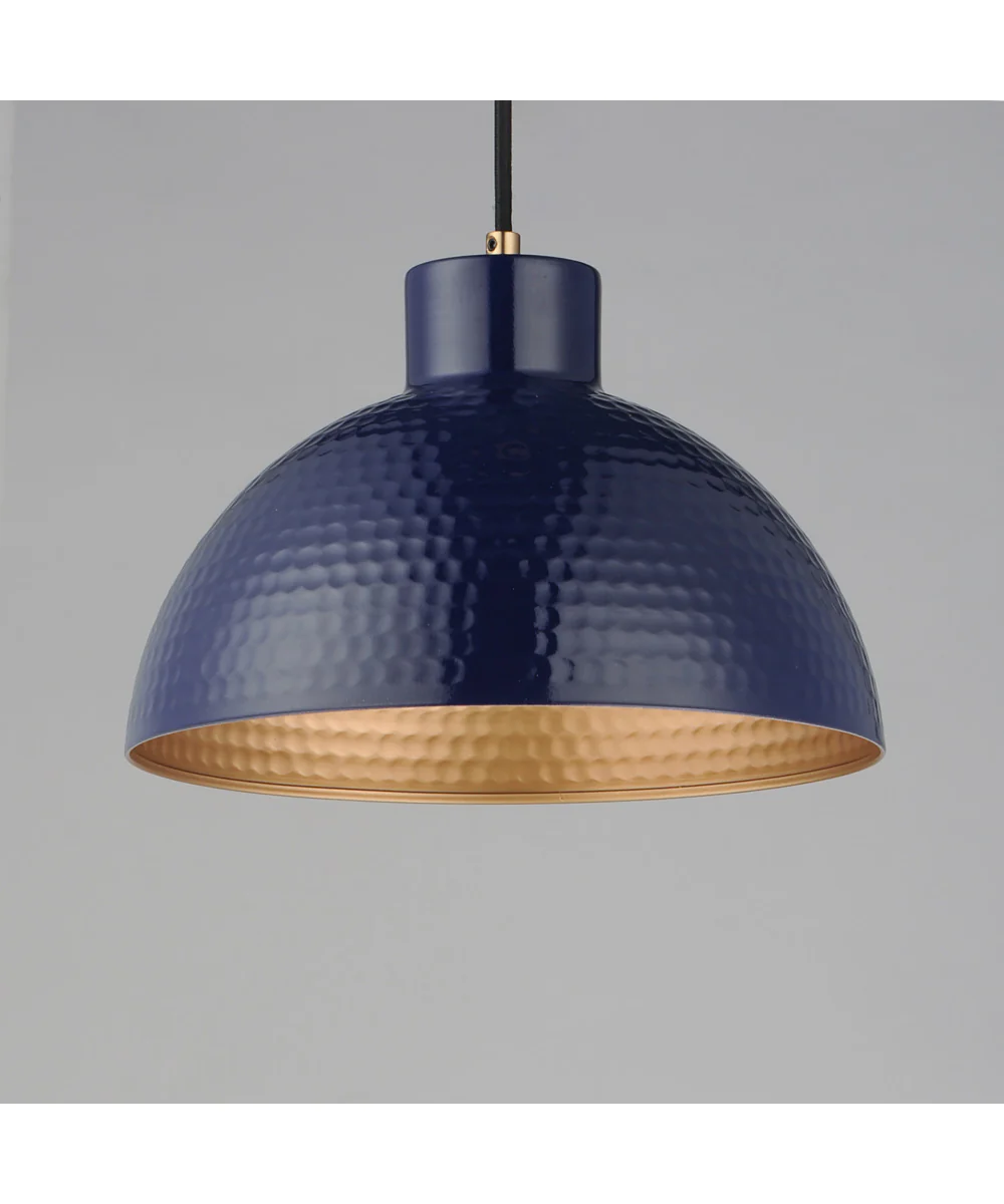 Rockport 12 inch 1-Light Pendant Green / Natural Aged Brass - Image 4
