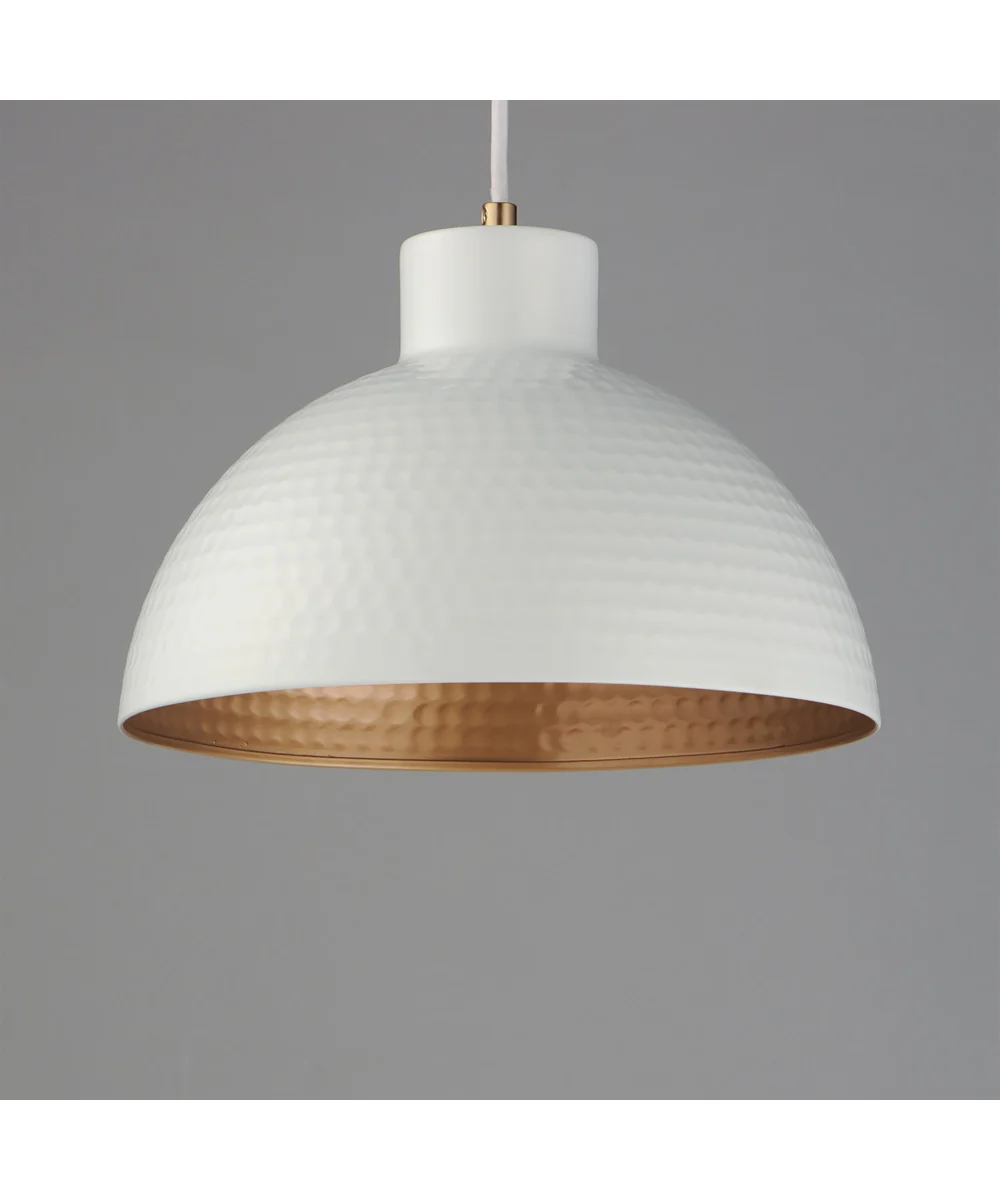 Rockport 12 inch 1-Light Pendant White/Natural Aged Brass - Image 3