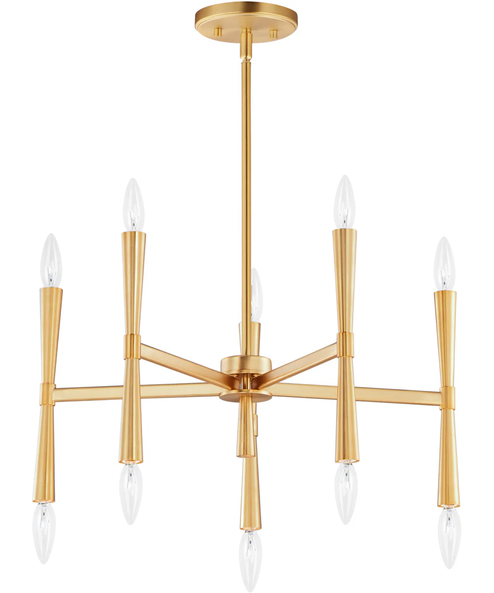 Rome 10-Light Chandelier Satin Brass