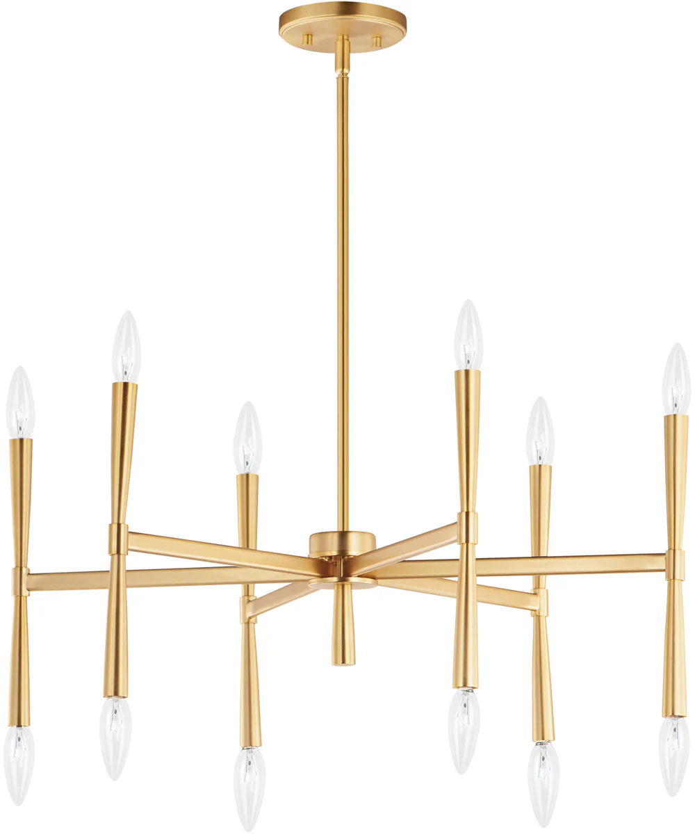Rome 12-Light Chandelier Satin Brass