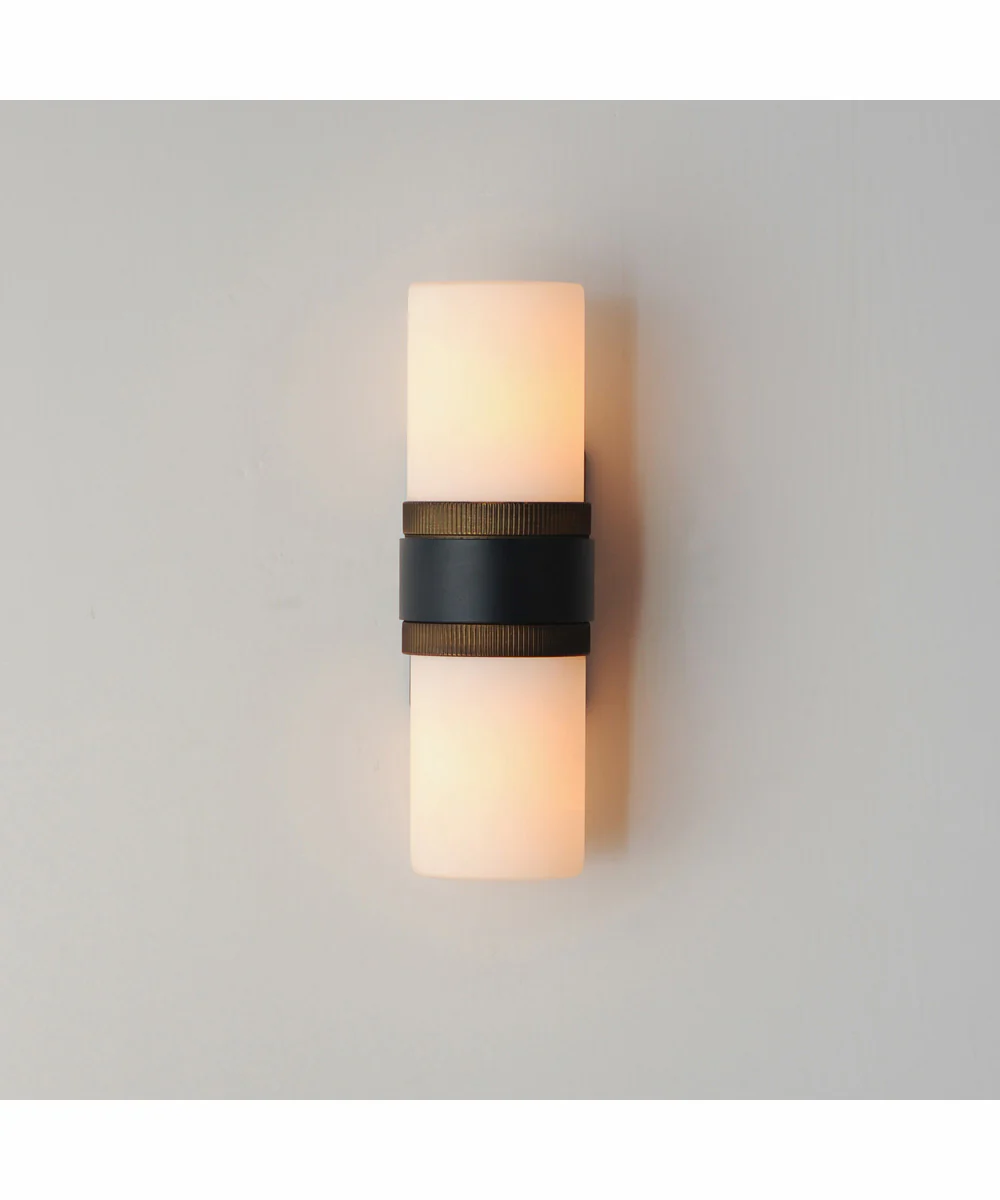 Ruffles 2-Light Outdoor Sconce Black / Antique Brass - Image 4