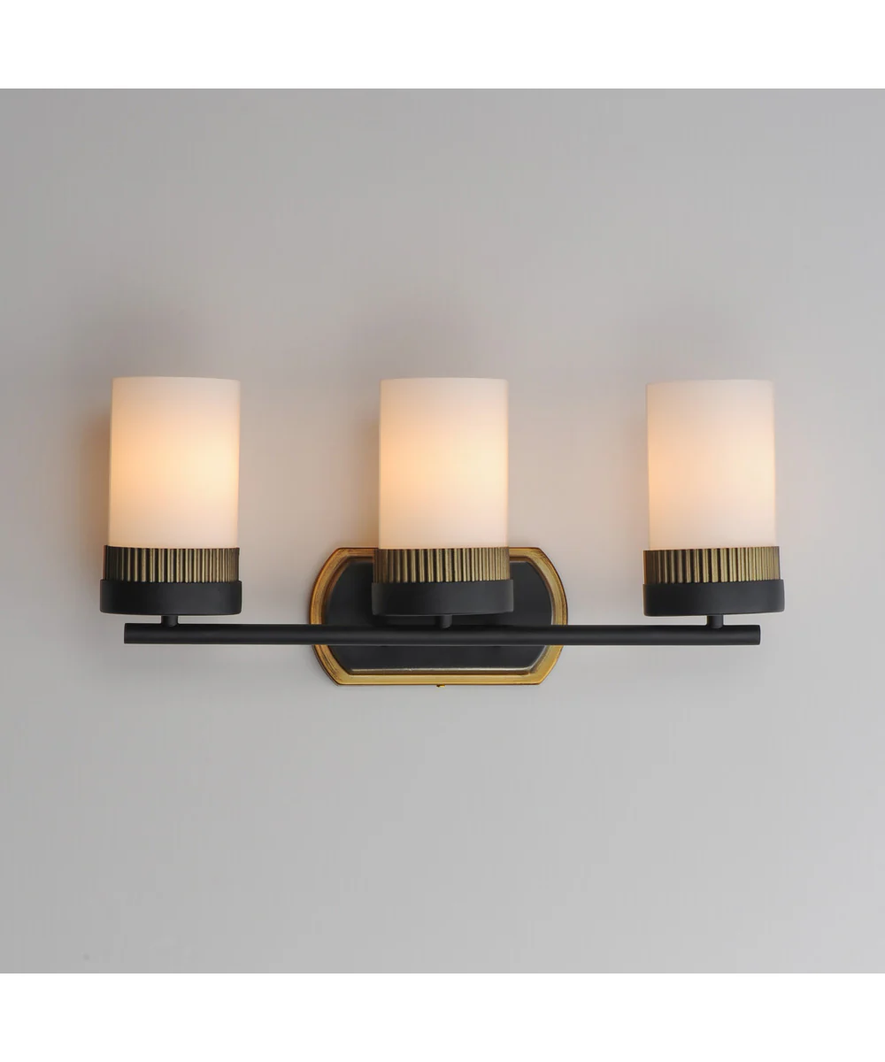 Ruffles 3-Light Bath Vanity Black / Antique Brass - Image 3