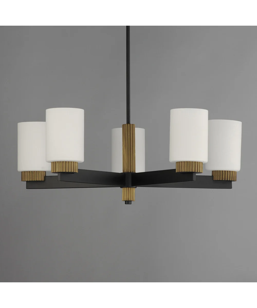 Ruffles 5-Light Chandelier Black / Antique Brass - Image 2