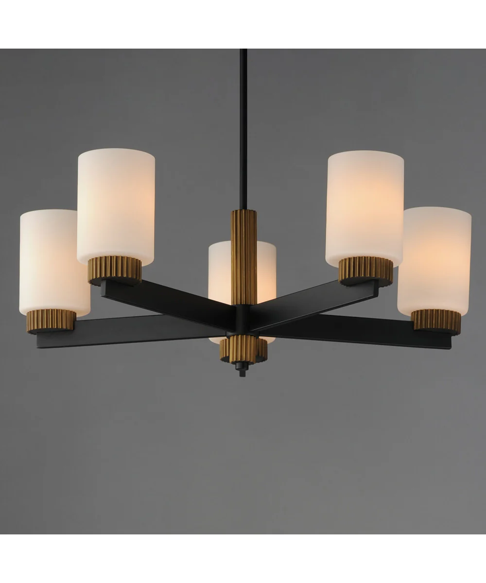 Ruffles 5-Light Chandelier Black / Antique Brass - Image 3