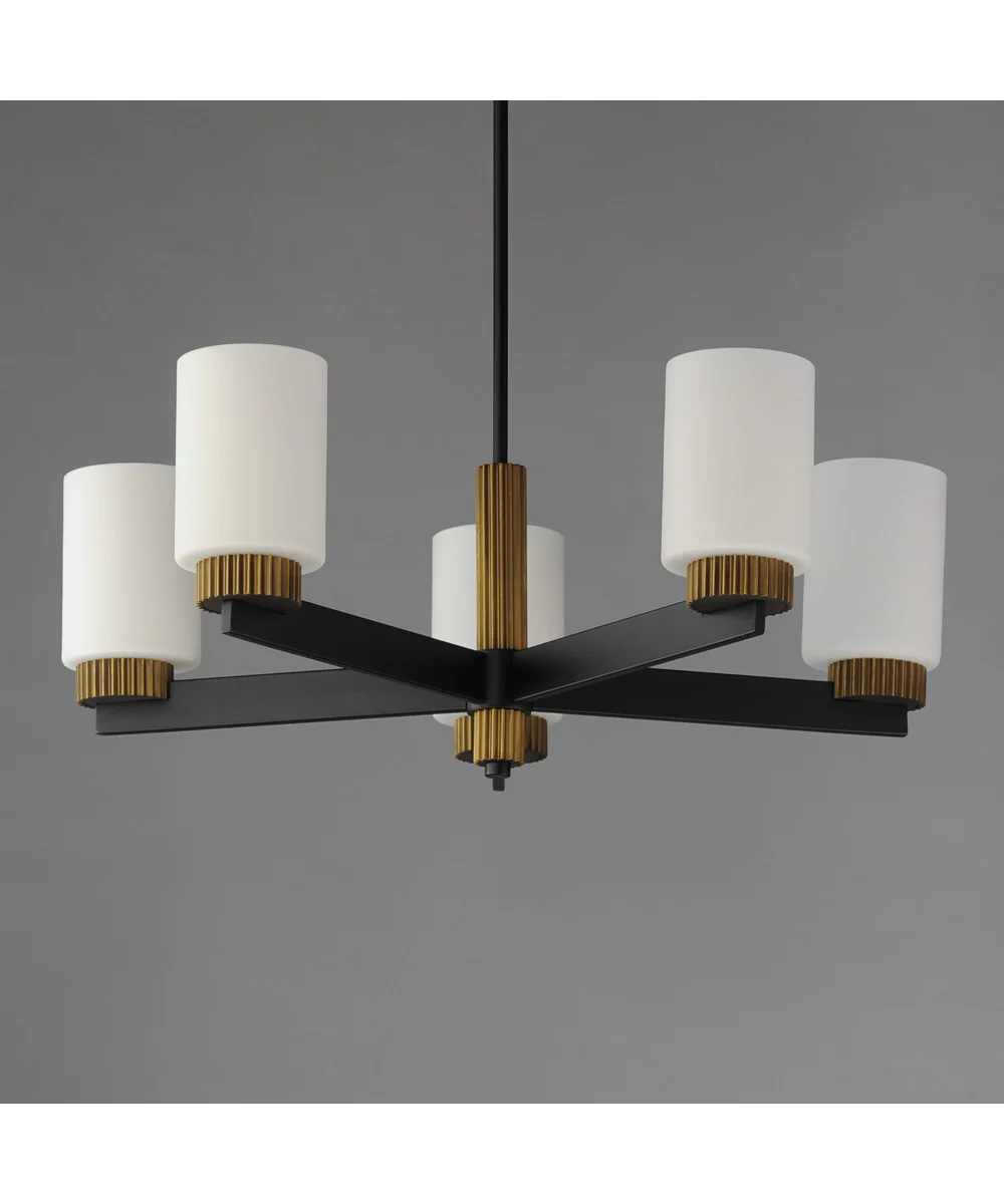 Ruffles 5-Light Chandelier Black / Antique Brass - Image 4