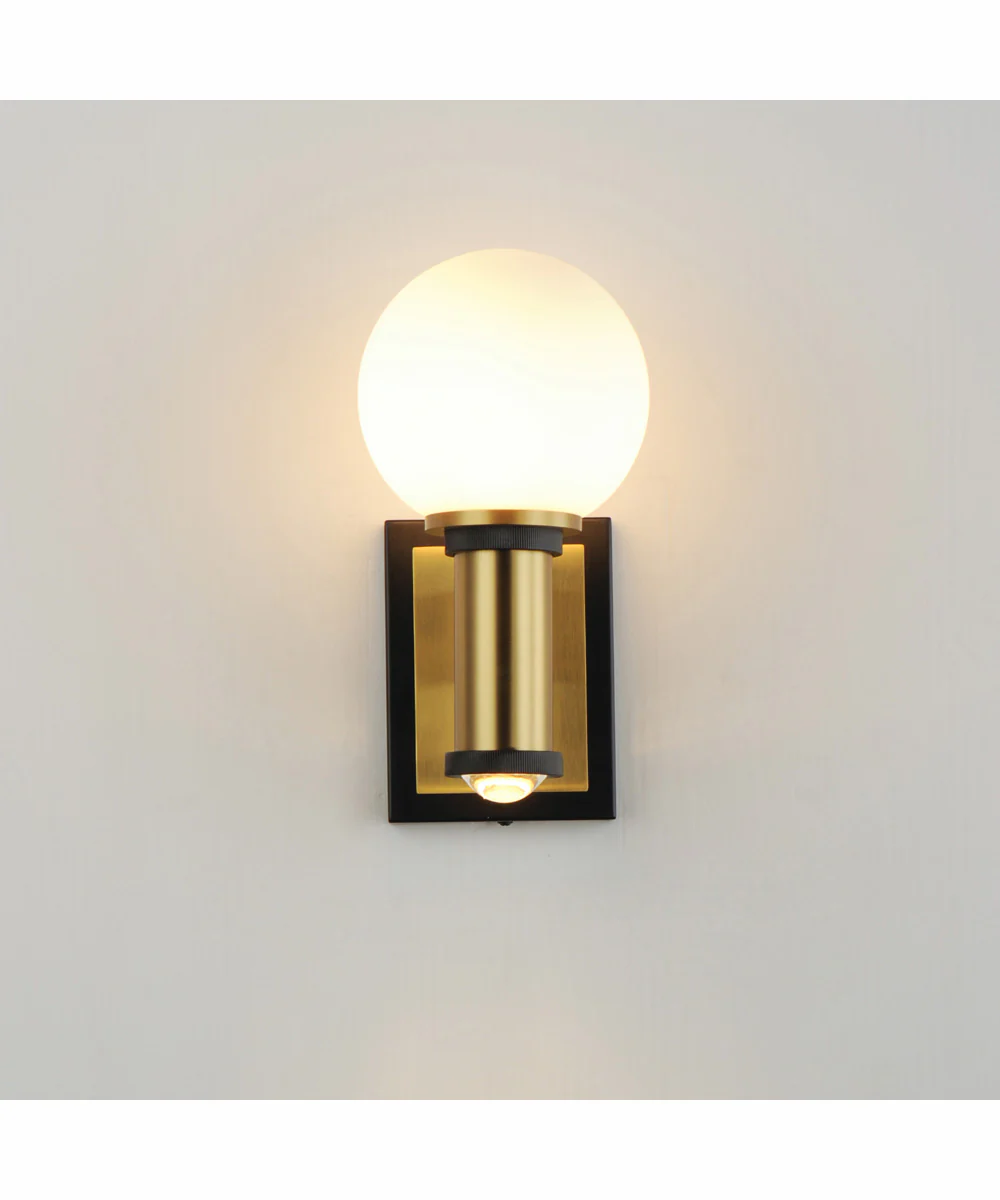 San Simeon 2-Light LED Wall Sconce Black / Natural Aged Brass - Image 4