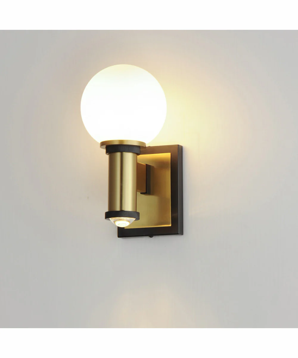 San Simeon 2-Light LED Wall Sconce Black / Natural Aged Brass - Image 5
