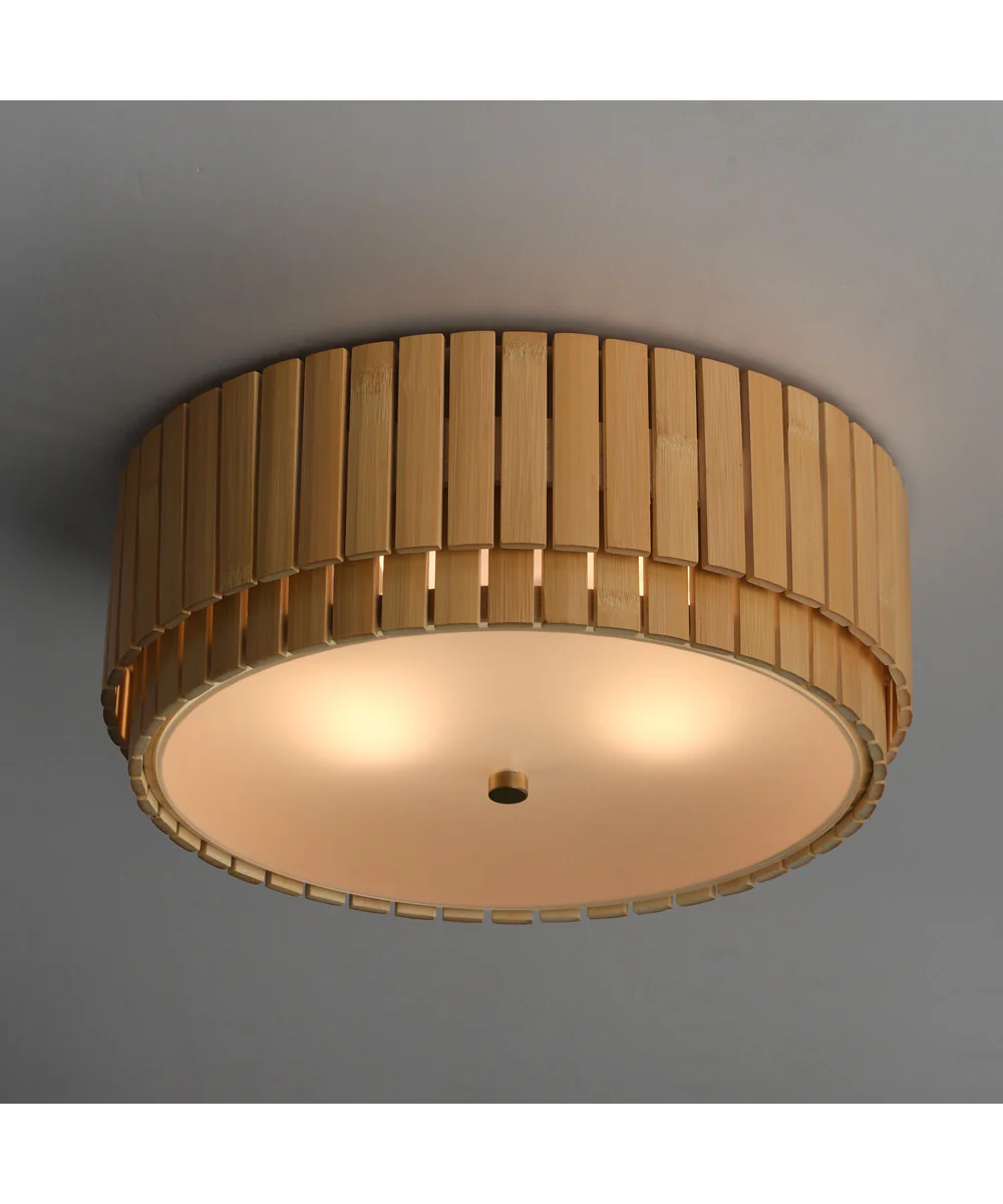 Satori 2-Light Flush Mount Natural Aged Brass - Image 3