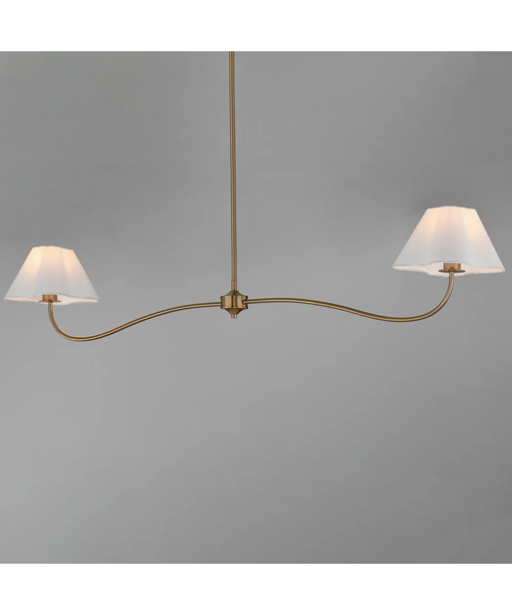 Saxon 2-Light Pendant Natural Aged Brass - Image 3