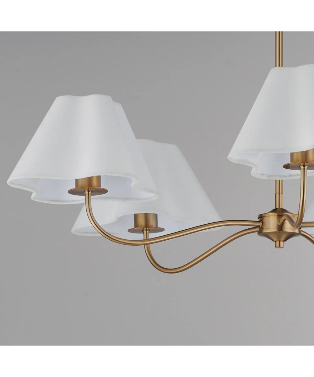 Saxon 5-Light Chandelier Natural Aged Brass - Image 4