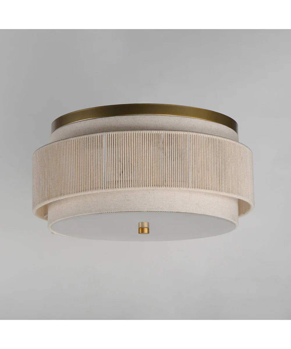 Seacliff 2-Light Flush Mount Natural Aged Brass - Image 2