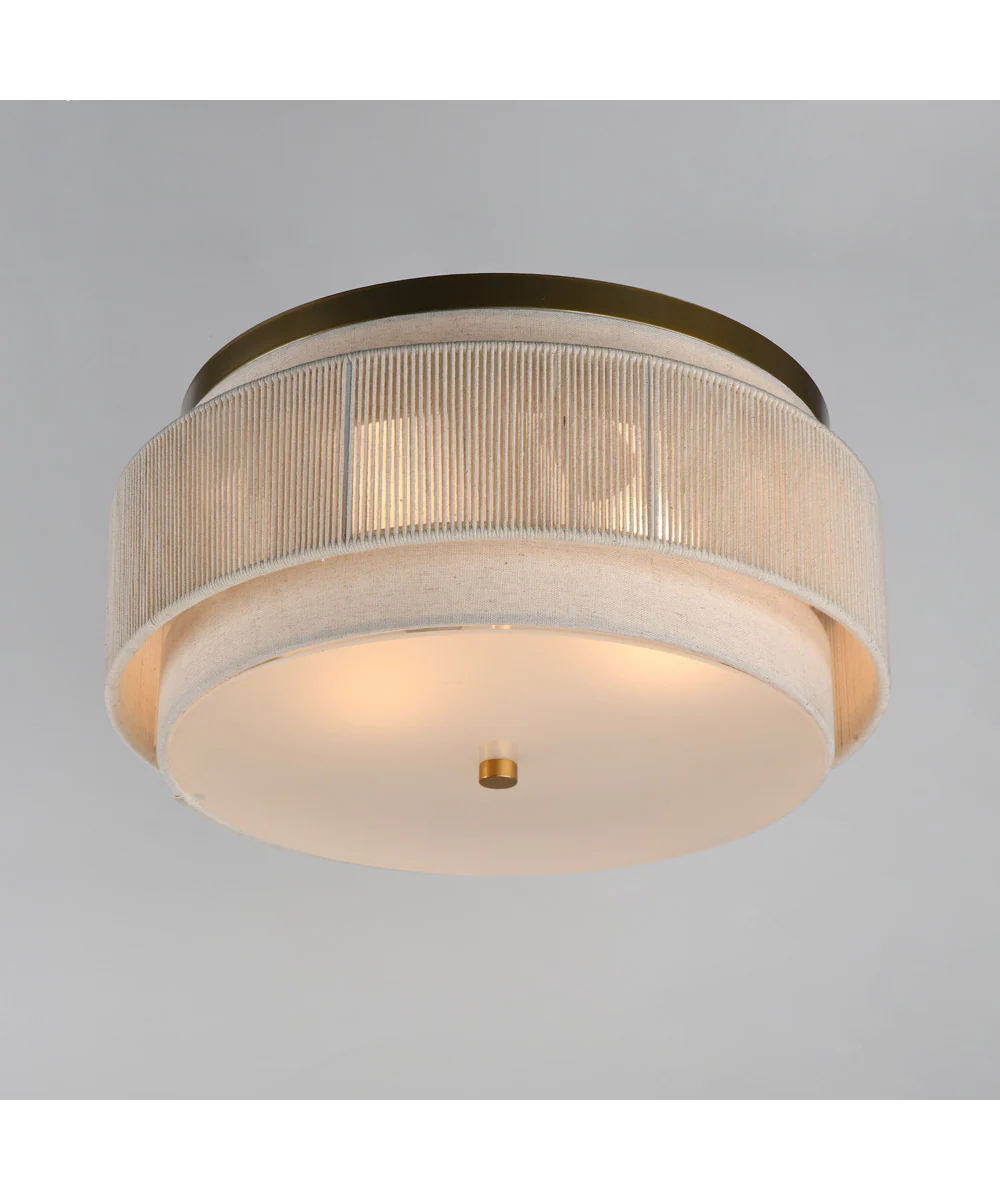 Seacliff 2-Light Flush Mount Natural Aged Brass - Image 3