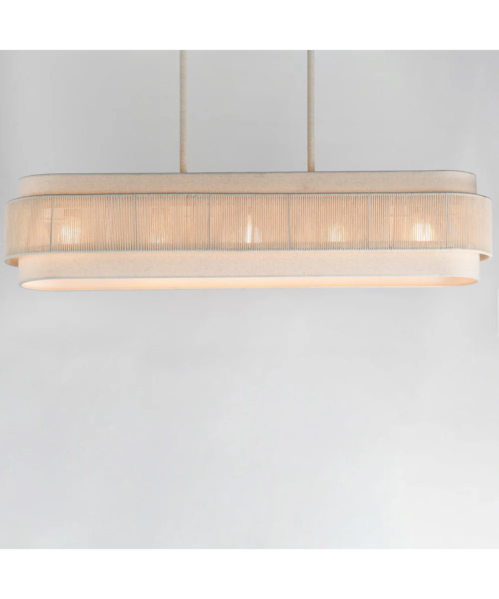 Seacliff 5-Light Linear Chandelier Natural Aged Brass - Image 2