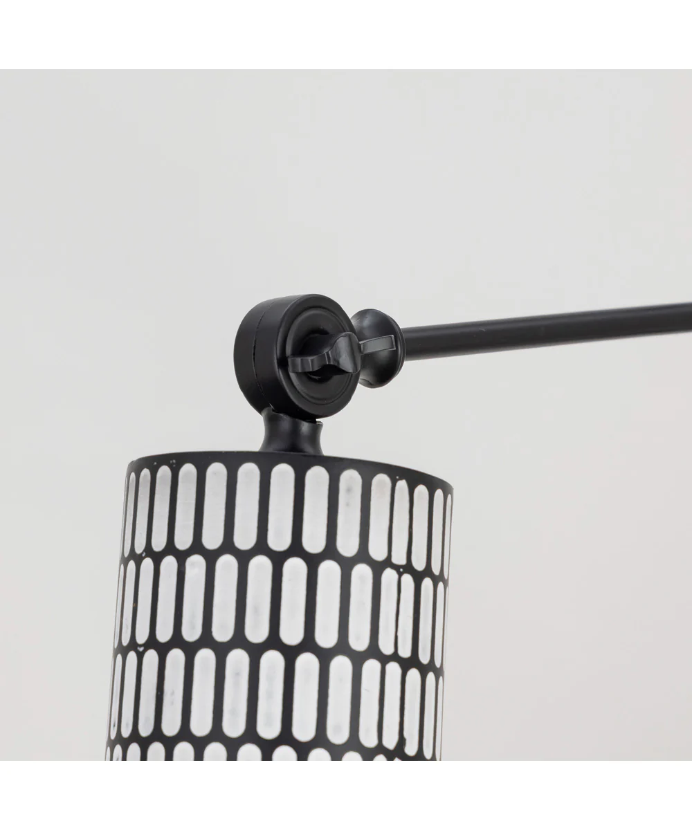 Shaka 1-Light Swing Arm Wall Sconce Black / White - Image 5
