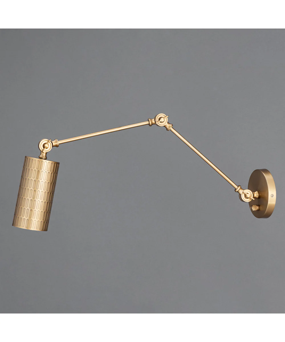 Shaka 1-Light Swing Arm Wall Sconce Weathered Brass - Image 2
