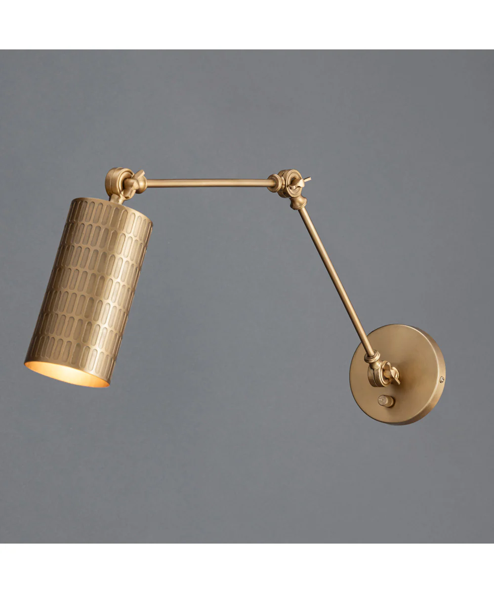 Shaka 1-Light Swing Arm Wall Sconce Weathered Brass - Image 3