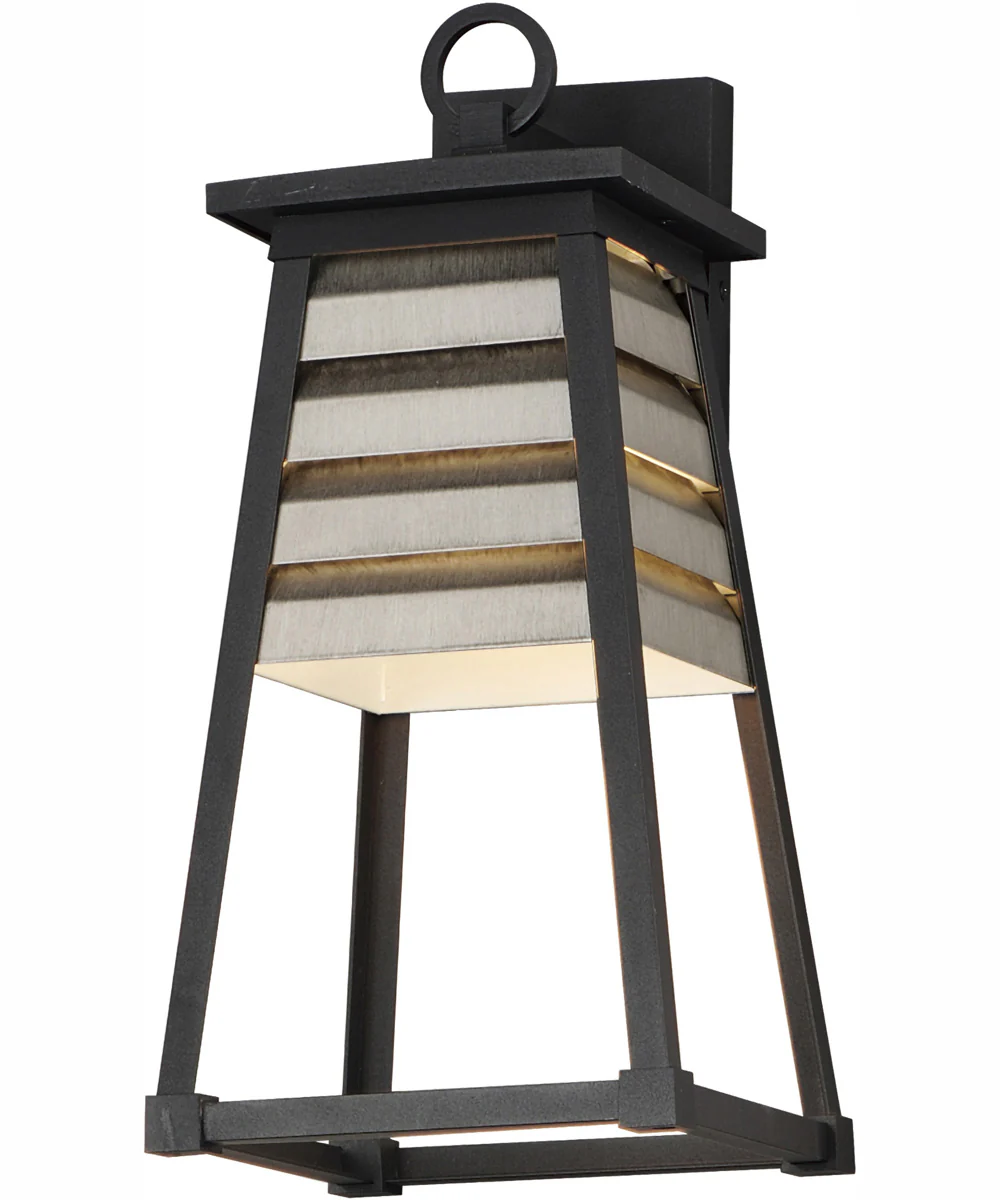 Shutters Vivex 1-Light Medium Outdoor Wall Sconce Weathered Zinc/Black