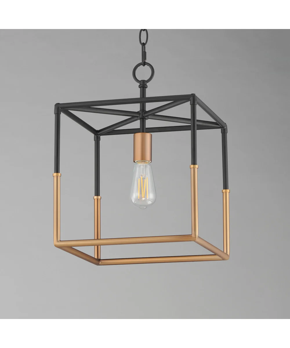 Soho 1-Light Pendant Black/Weathered Brass - Image 3