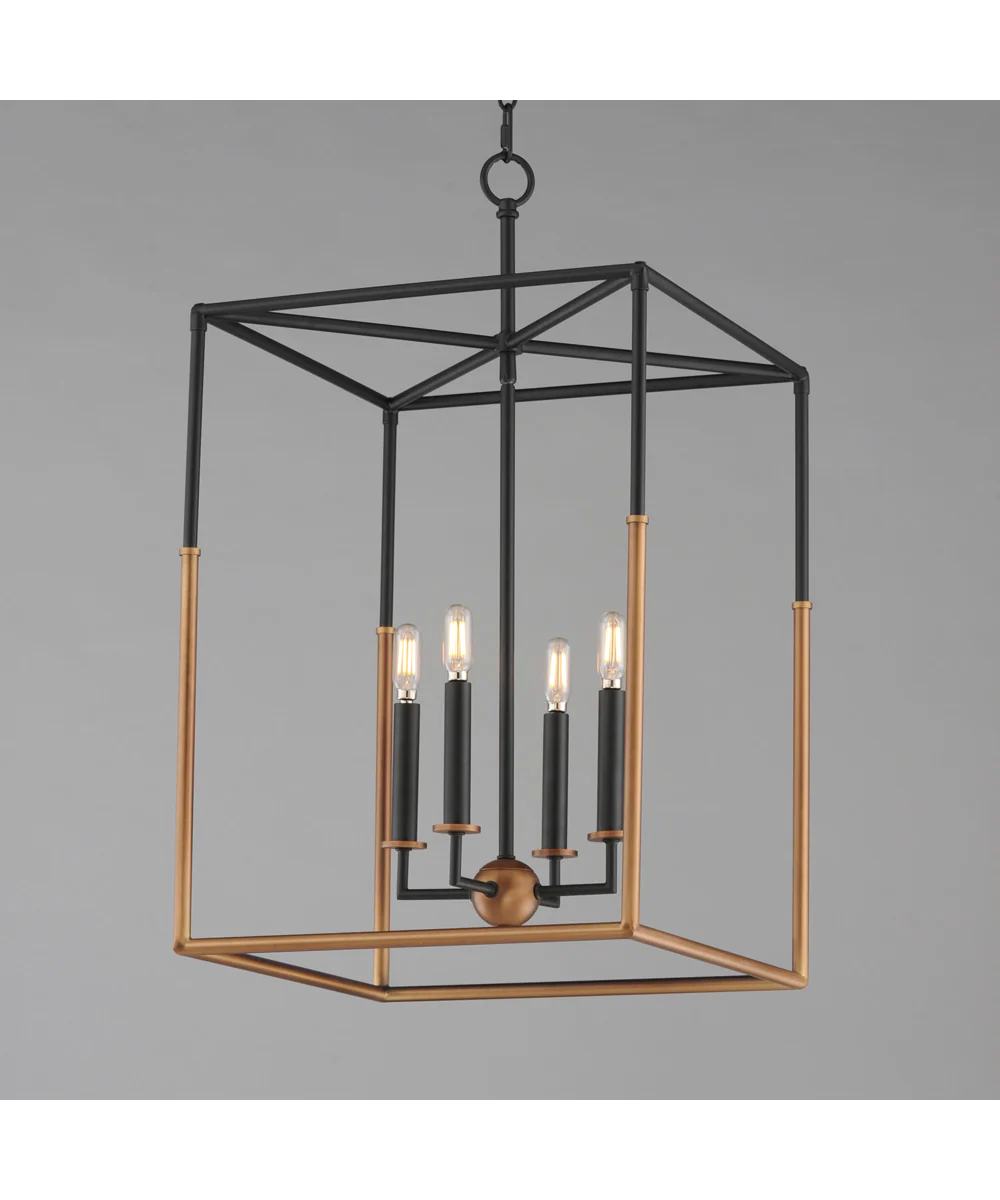 Soho 4-Light Large Pendant Black/Weathered Brass - Image 4