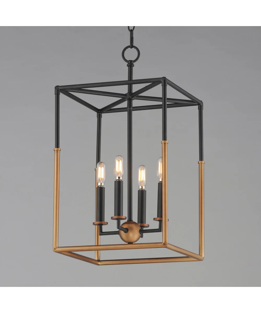 Soho 4-Light Pendant Black/Weathered Brass - Image 3