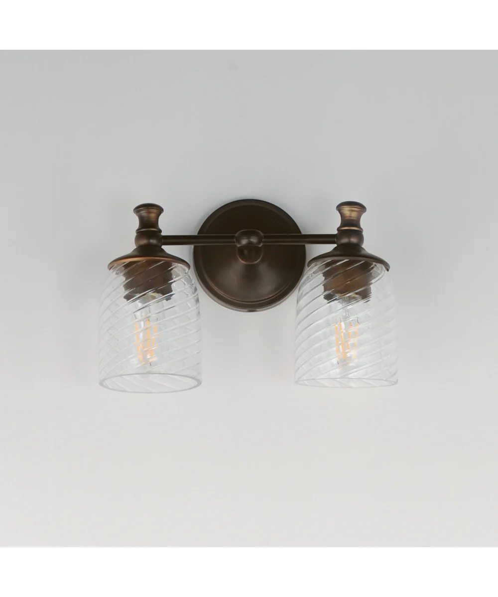 Swirl 2-Light Wall Sconce Antique Bronze - Image 2