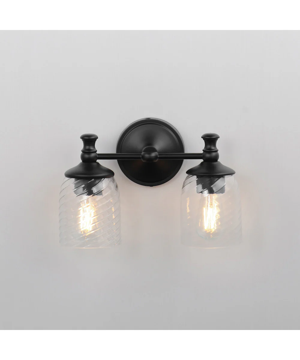 Swirl 2-Light Wall Sconce Black - Image 3
