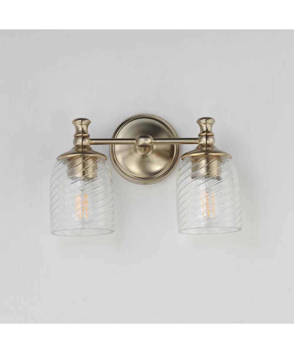 Swirl 2-Light Wall Sconce Satin Champagne - Image 2