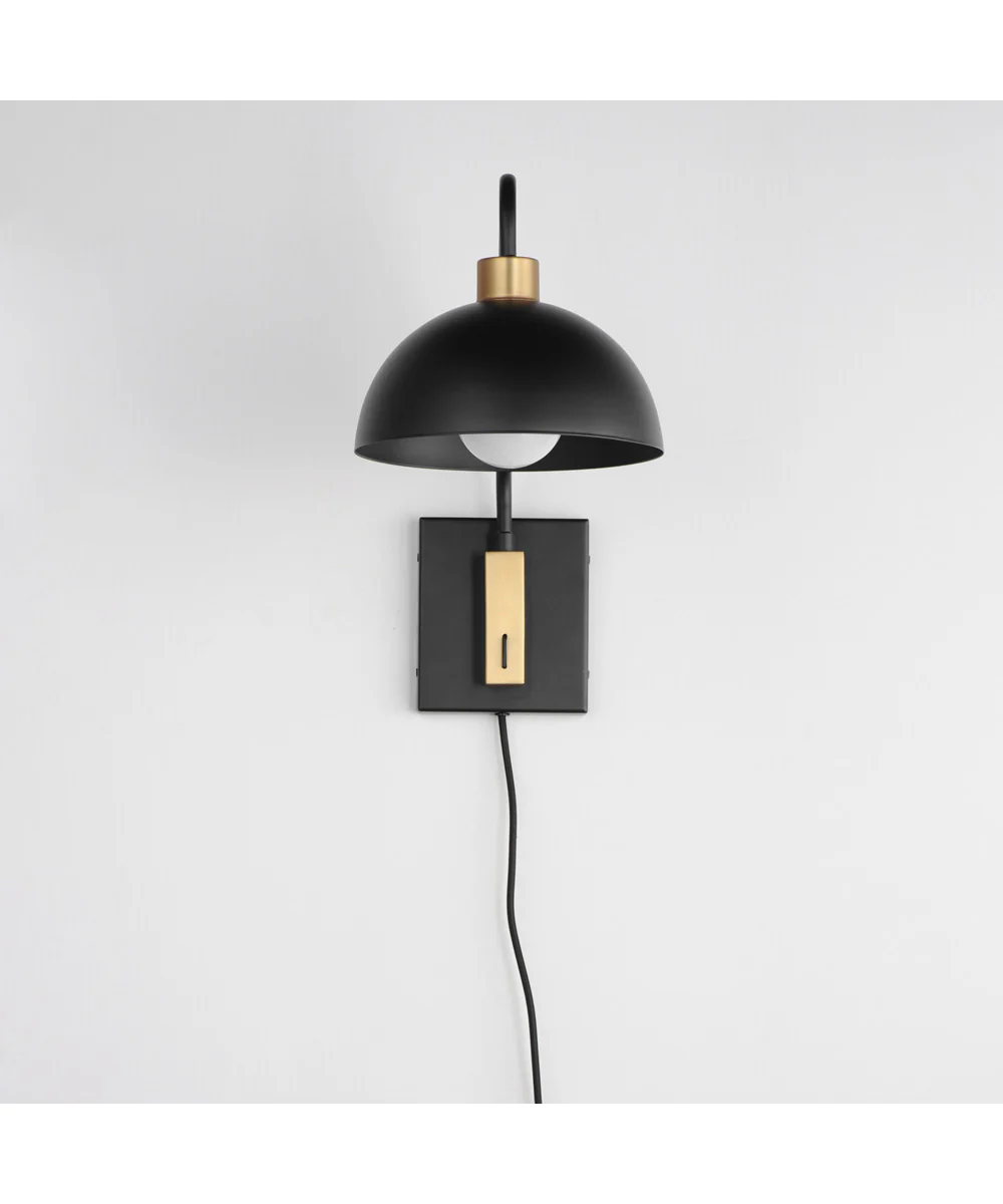 Thelonious 1-Light Wall Sconce Black / Natural Aged Brass - Image 3