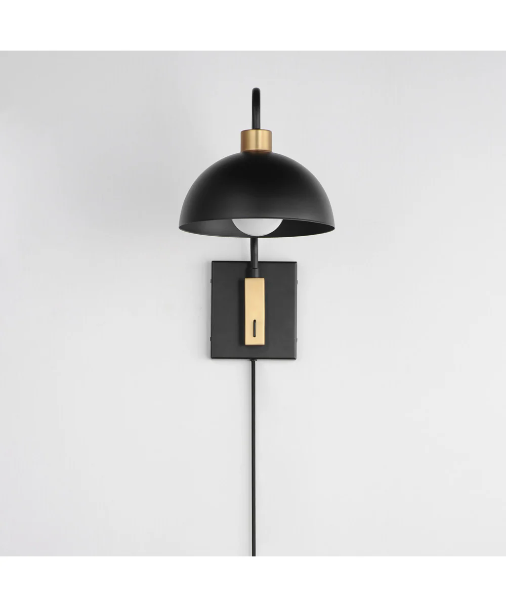 Thelonious 1-Light Wall Sconce Black / Natural Aged Brass - Image 4
