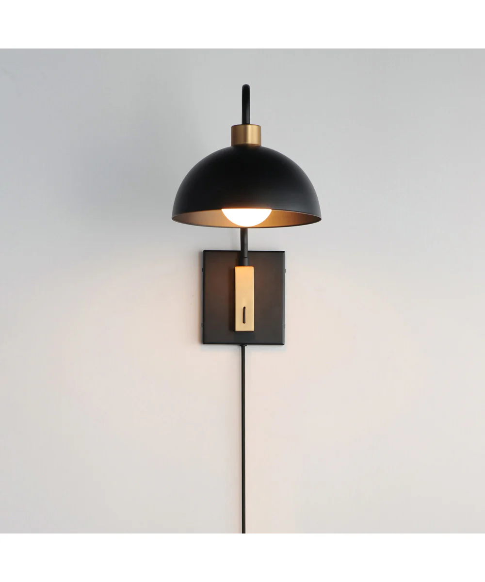 Thelonious 1-Light Wall Sconce Black / Natural Aged Brass - Image 5