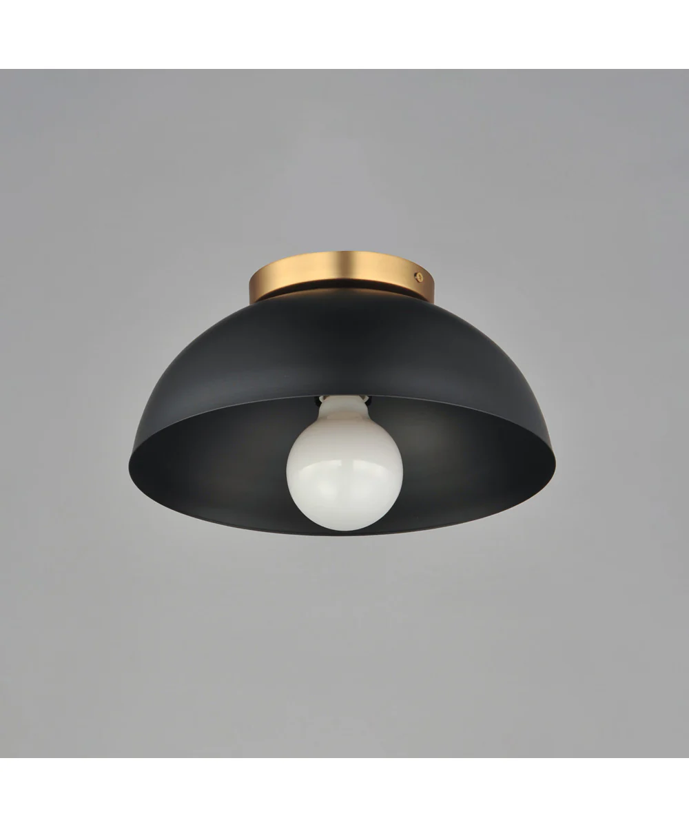 Thelonious 12 inch Flush Mount Black / Natural Aged Brass - Image 4