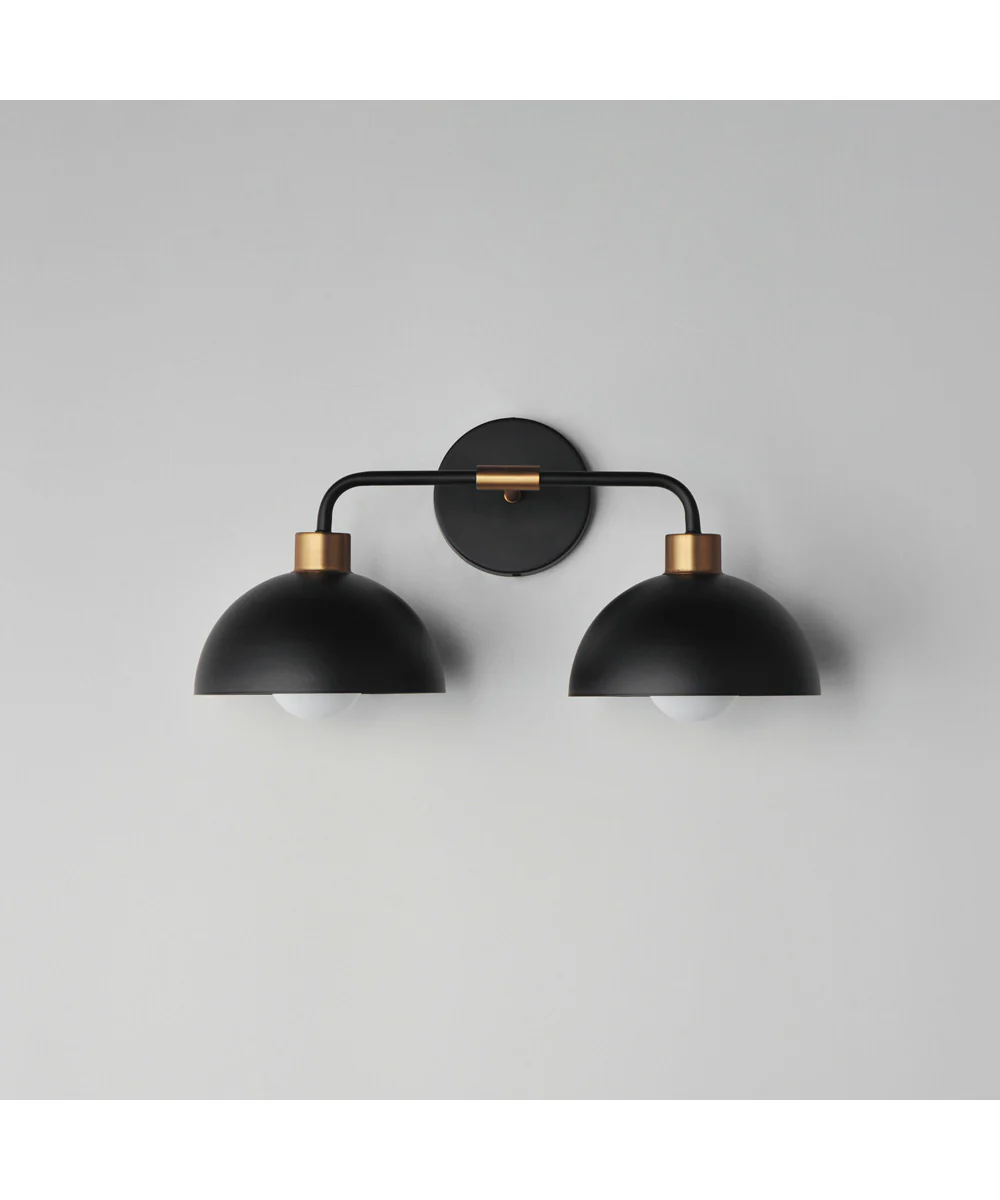 Thelonious 2-Light Wall Sconce Black / Natural Aged Brass - Image 2