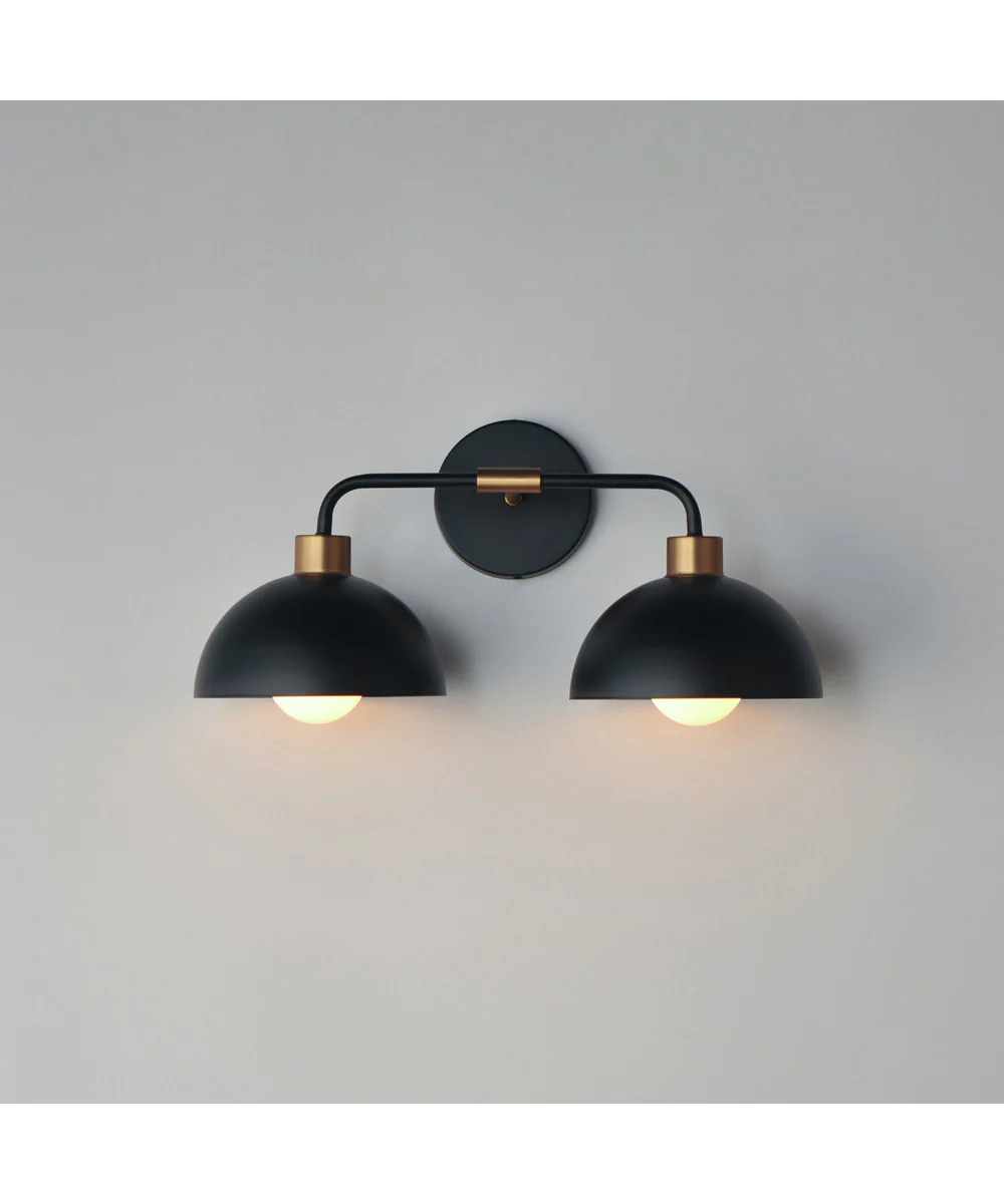 Thelonious 2-Light Wall Sconce Black / Natural Aged Brass - Image 3