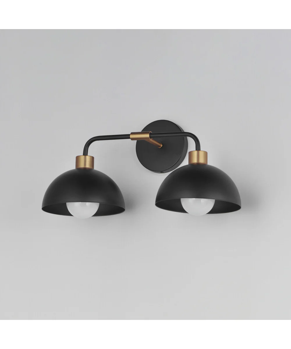 Thelonious 2-Light Wall Sconce Black / Natural Aged Brass - Image 4