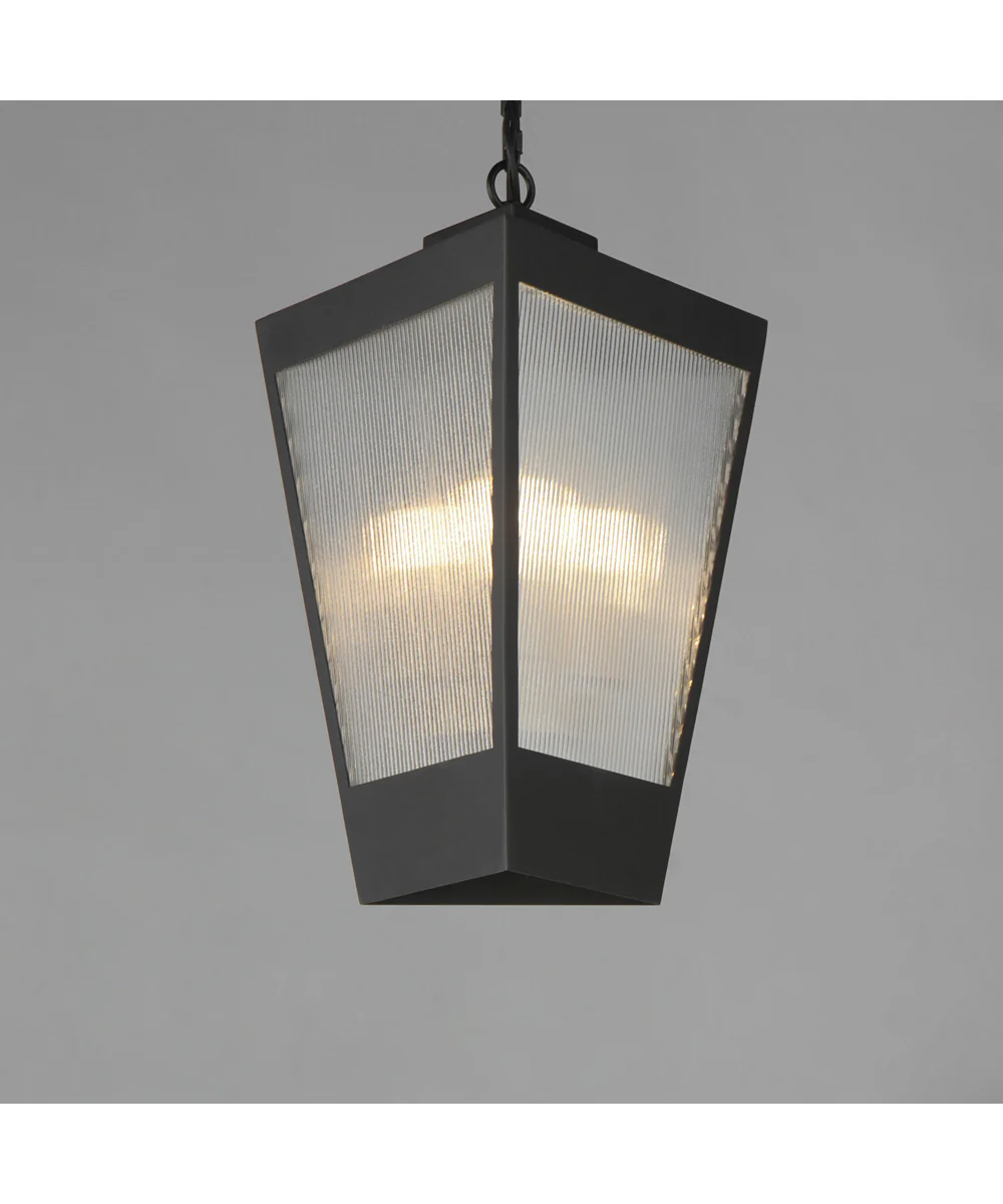 Triform 14 inch LED Outdoor Pendant Black / Antique Brass - Image 3