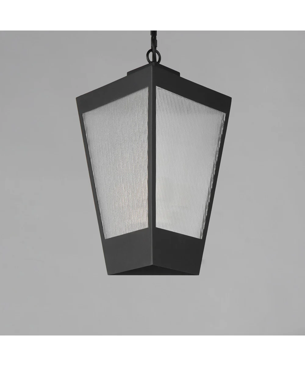 Triform 14 inch LED Outdoor Pendant Black / Antique Brass - Image 4