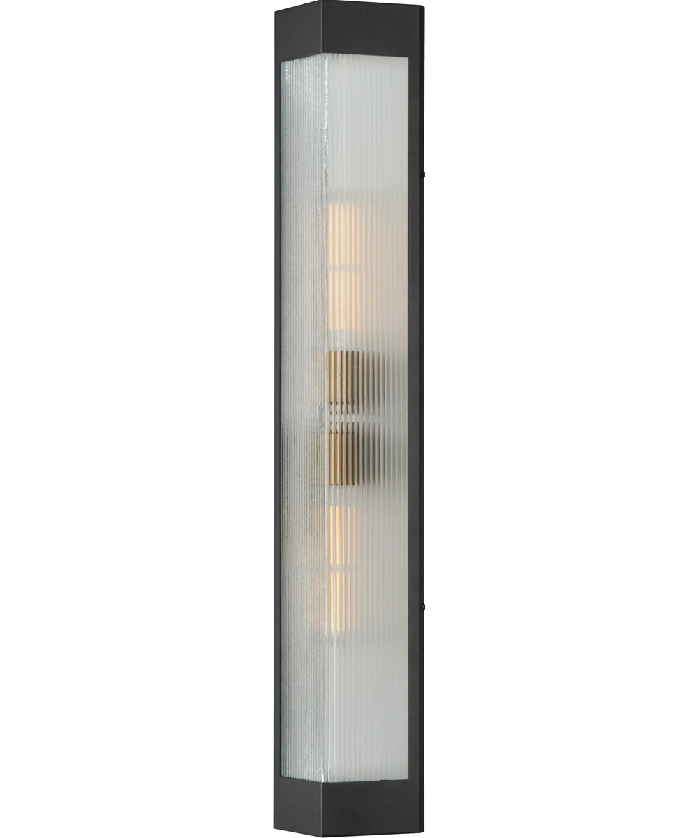 Triform 32 inch Outdoor Wall Sconce Black / Antique Brass