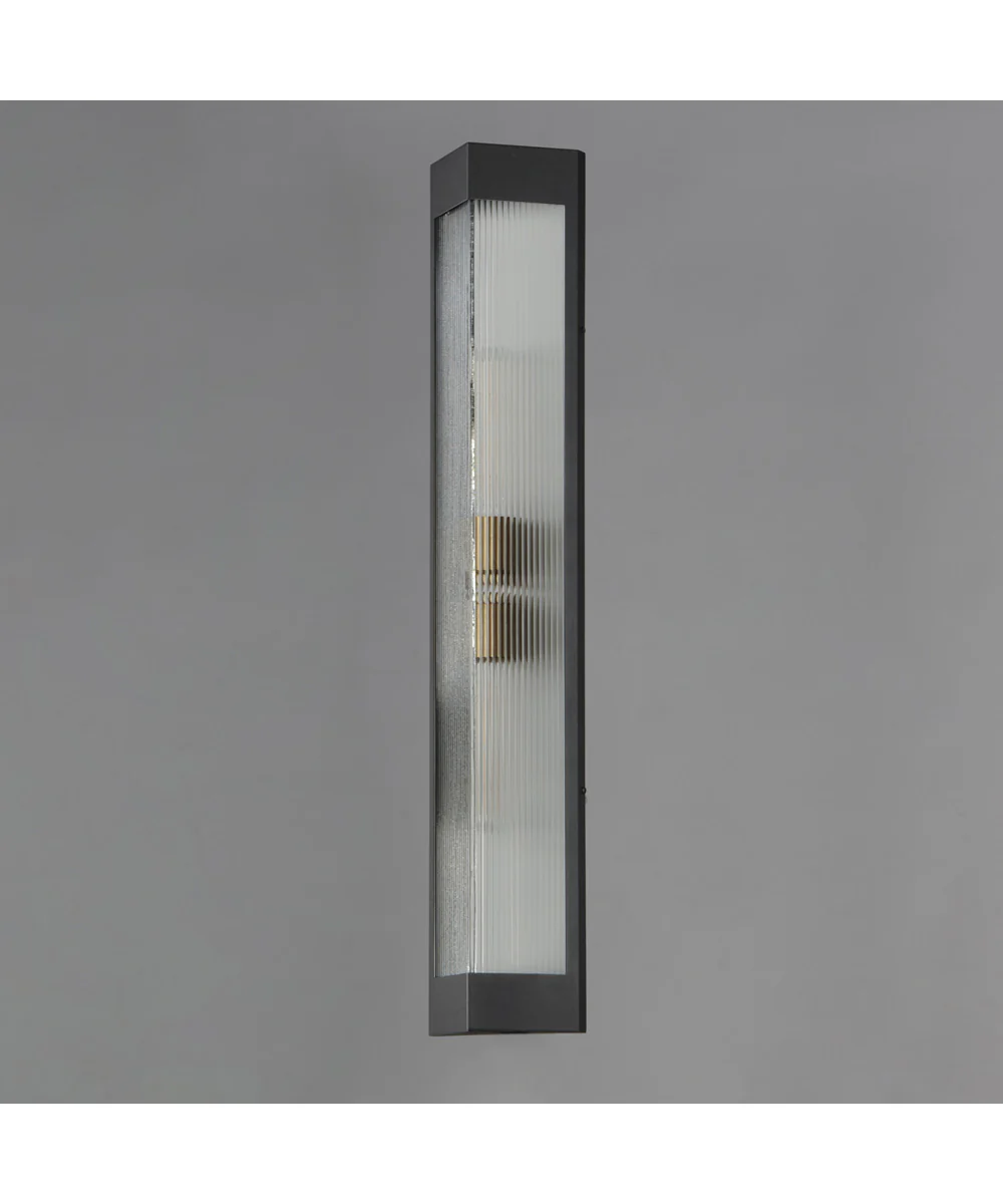 Triform 32 inch Outdoor Wall Sconce Black / Antique Brass - Image 3