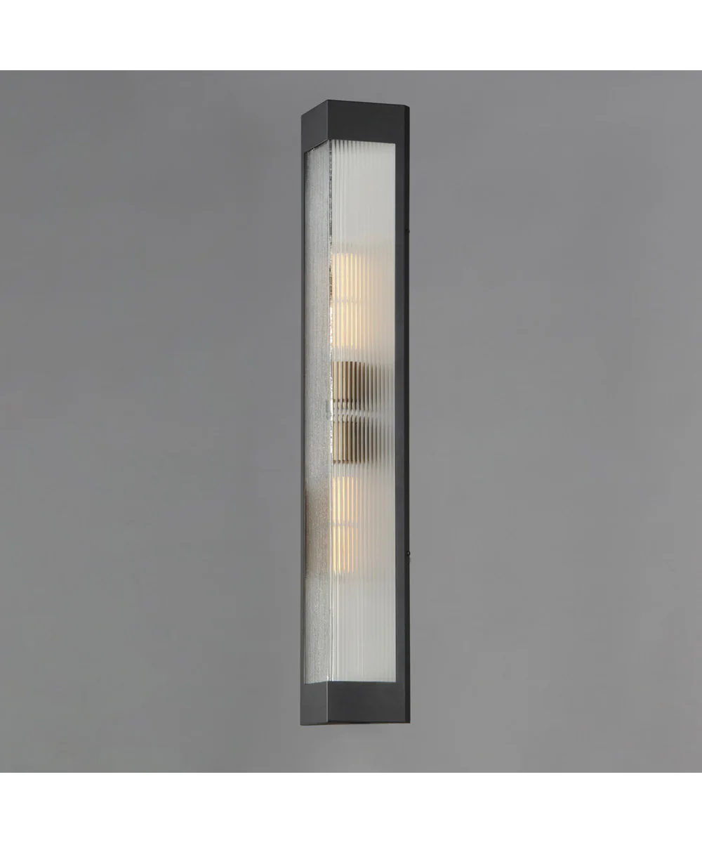 Triform 32 inch Outdoor Wall Sconce Black / Antique Brass - Image 4