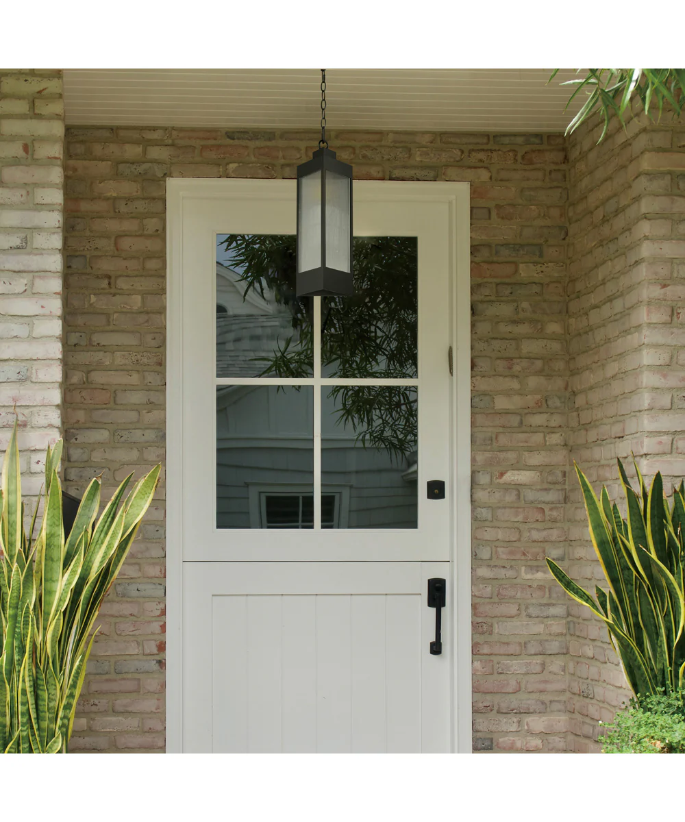 Triform 7.5 inch LED Outdoor Pendant Black / Antique Brass - Image 2