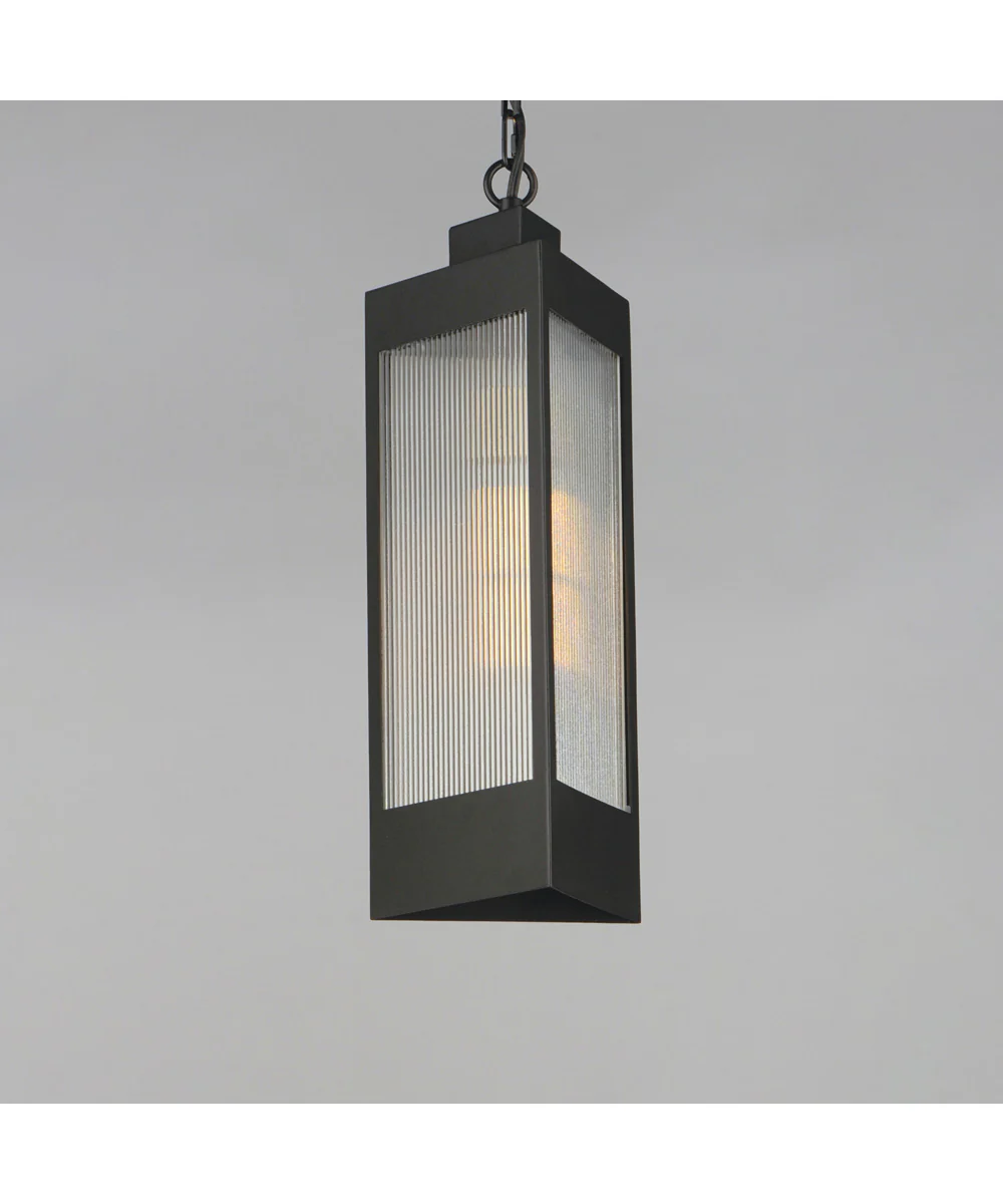 Triform 7.5 inch LED Outdoor Pendant Black / Antique Brass - Image 3