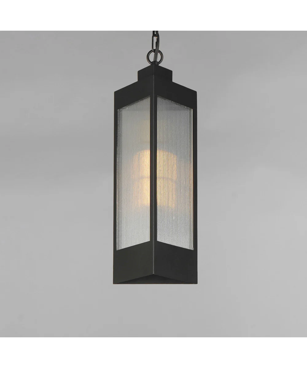 Triform 7.5 inch LED Outdoor Pendant Black / Antique Brass - Image 4