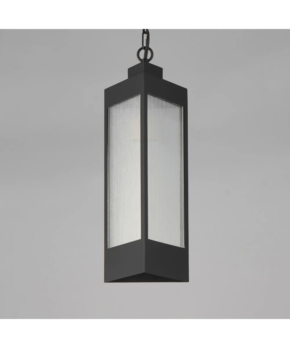 Triform 7.5 inch LED Outdoor Pendant Black / Antique Brass - Image 5