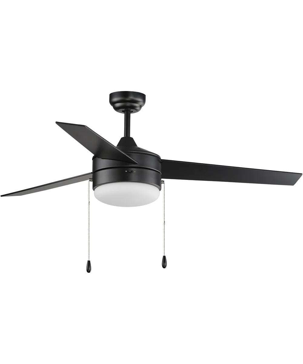 Trio 52 inch 3-Blade Fan w Pull Chain Black / Walnut