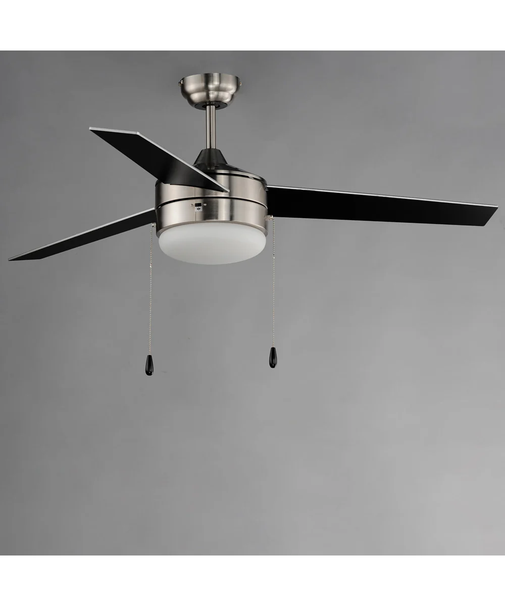 Trio 52 inch 3-Blade Fan w Pull Chain Satin Nickel / Black - Image 6