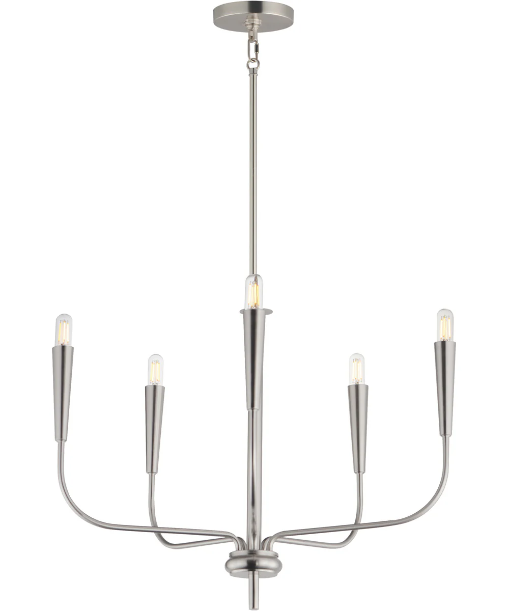 Vela 5-Light Chandelier Satin Nickel